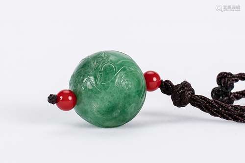 Chinese carved jadeite bead.