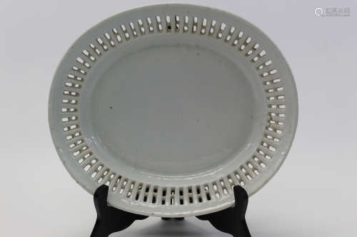 Antique Chinese White Glaze Plate.