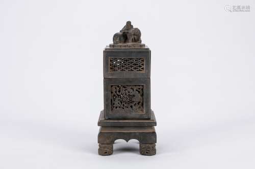Chinese carved stone incense burner.