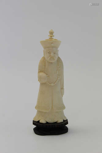 Chinese Carved Bone Court Officer Figurine.