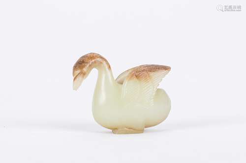 Antique Chinese carved jade goose.