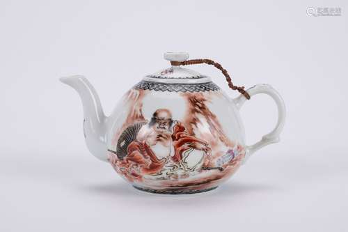 Chinese iron red porcelain teapot.