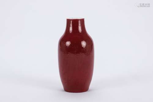 Chinese red glaze porcelain vase.