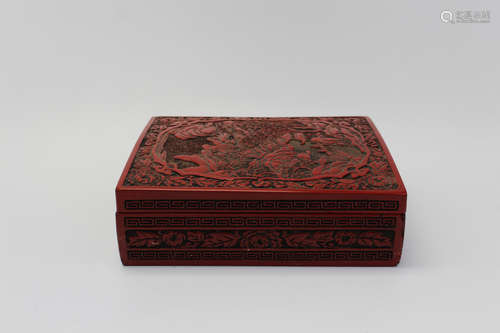 Japanese red lacquered box.