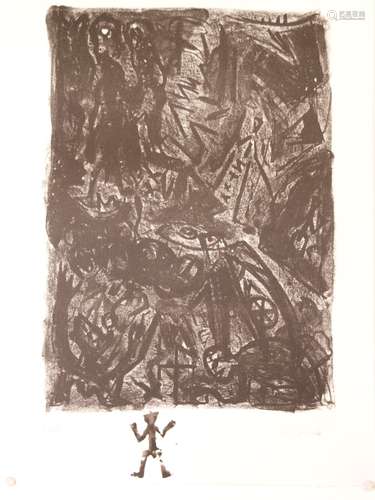 A.R.Penck (1939 Dresden - 2017 Zürich) -  Lithographie (Probe), unter der Darstellung in<br />Blei rechts signiert und links bezeichnet 