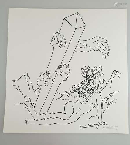 Eemans, Marc (1907-1998) - Surrealistische Komposition, Lithographie, im Druck signiert<br />und datiert '59, später in Blei signiert, ca. 30x 30 cm, Panderma Edition, Provenienz: Panderma Edition,Basel- Galerie von Bartha,Basel,Auflage 230+65 E.A.,ungerahmt