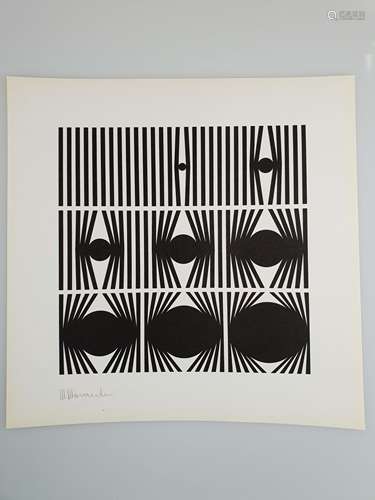 Morandini, Marcello (geb.1940 in Mantua) - Komposition, 1977,Serigrafie auf Karton<br />,unterhalb in Blei signiert, ca.28x28cm, Auflage 230+65 E., Panderma Edition, Provenienz: Panderma Edition/Basel- Galerie von Bartha/ Basel, ungerahmt, leicht lichtrandig