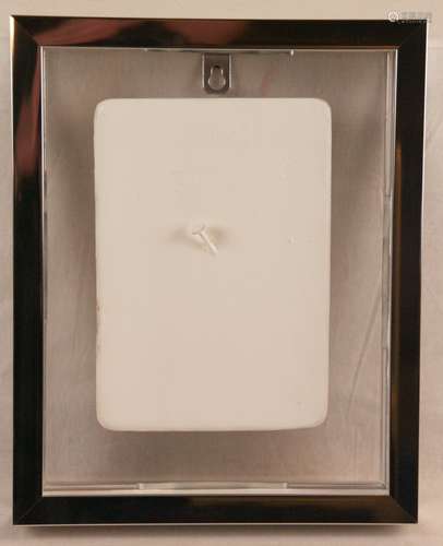 Uecker, Günther (1930 Wendorf / Mecklenburg, lives in Dusseldorf and Graciosa) - ''Traffic<br />Paint'', 1966, New York, wood panel, white acrylic paint and a nail, verso signed, dated and inscribed, ca.17,5x12,5x2,5cm , in the acrylic glass case ca.26,4x21,4cm, one of 2000 numbered copies, Kineticism Press, New York 1966