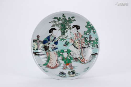 Chinese famille verte porcelain plate.