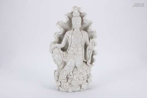 Chinese blanc de chine porcelain figure of Guanyin.