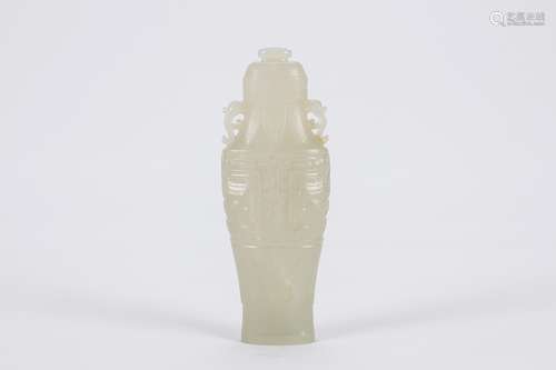 Chinese carved jade vase, Qing Dynasty.