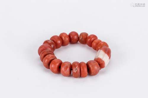 Chinese red agate bracelet.