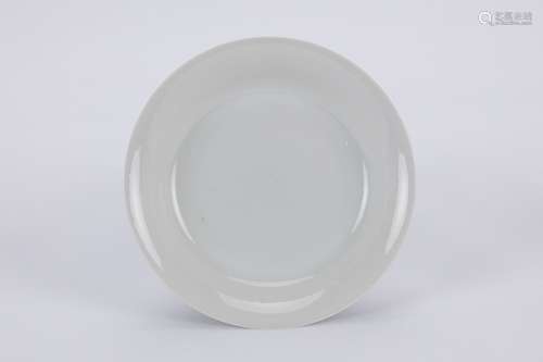 Chinese white glaze porcelain plate, Kangxi mark.