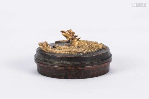 Chinese gilt bronze box.