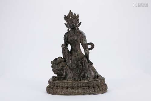 Chinese bronze figure of Guanyin.