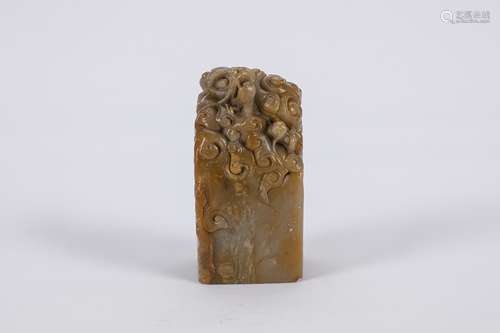 Chinese carved stone seal, Qing Dynasty.