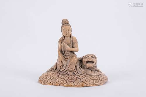 Chinese carved soapstone Guanyin.