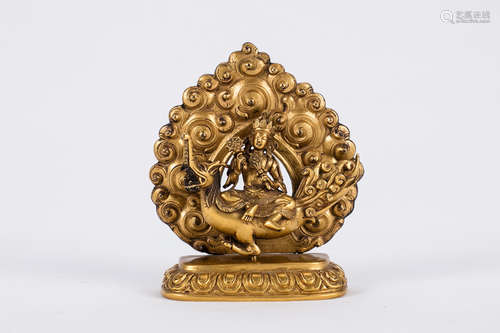 Chinese gilt bronze Statue.