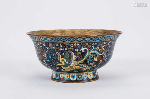 Chinese cloisonne bowl, Xuande mark.