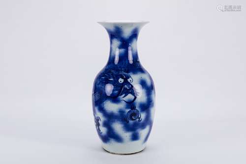 Chinese blue and white porcelain vase.