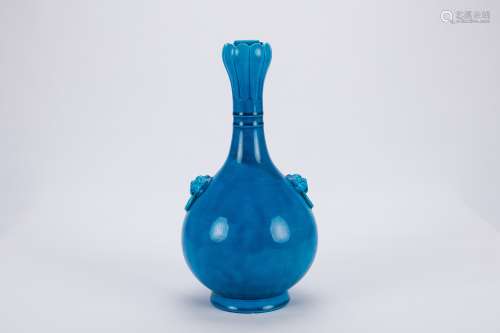 Chinese blue glaze porcelain vase.