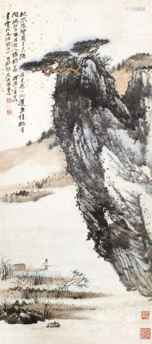 张大千（1899～1983） 1938年作 秋江钓艇 镜心 纸本