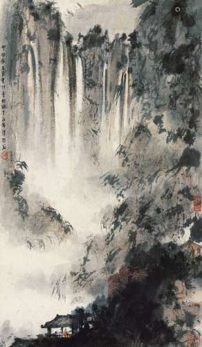 傅抱石（1904～1965） 1944年作 观瀑图 镜心 纸本