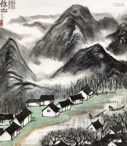 李可染（1907～1989） 雨余山 镜心 纸本