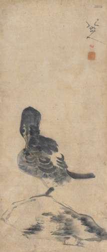 朱耷（1626～1705） 渔鹰 立轴 纸本