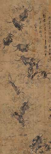 闵应铨（17世纪） 墨蟹图 立轴 纸本