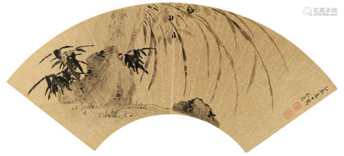 朱蔚（17世纪） 兰石图 镜心 纸本