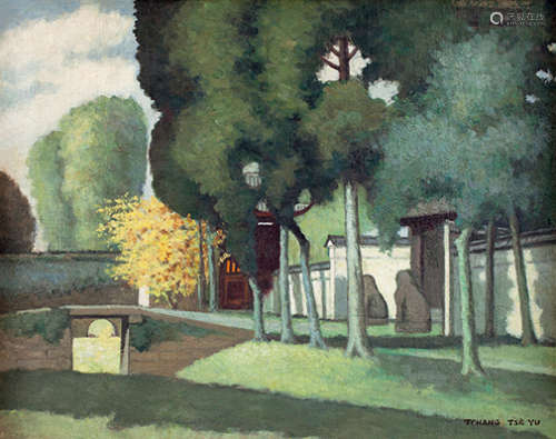 张紫玙（1902～1984） 苏州耦园 布面油画