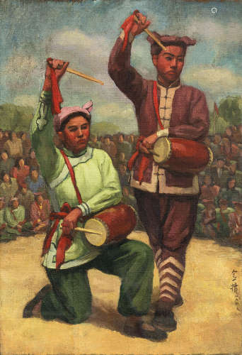 文金扬（1915～1983） 1949年作 欢庆解放 布面油画