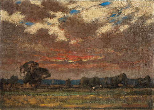 吕斯百（1905～1973） 1930年作 初春之晚 布面油画