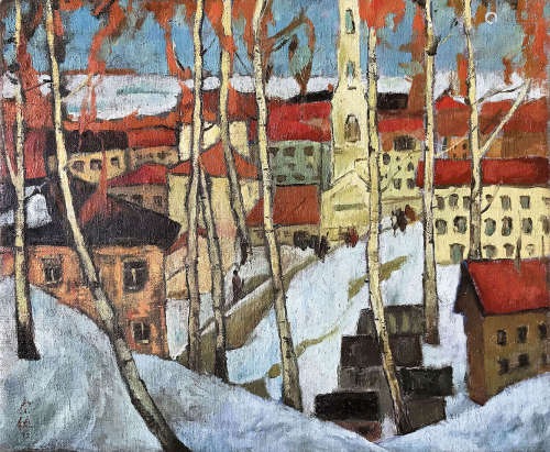 罗尔纯（1930～2015） 1972年作 北方的晨 布面油画