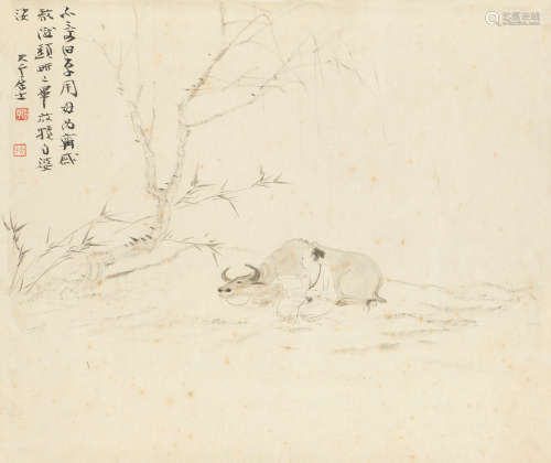 张大千（1899～1983） 放犊自婆娑 镜心 纸本