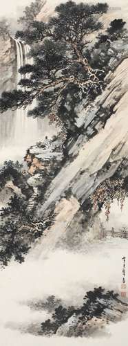 黄君璧（1898～1991） 听瀑图 镜心 纸本