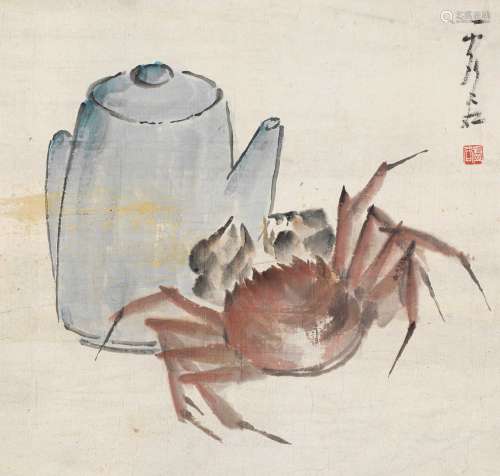 虚谷（1823～1896） 酒蟹 镜心 纸本