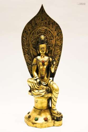 A Fine Gilt Bronze Figure Of Buddha