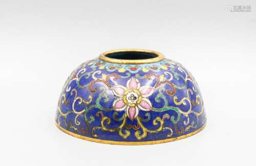 A Painted Enamel 'Peach And Bat' Water Pot