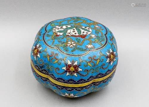 A Fine Cloisonne Enamel 'Peach' Box