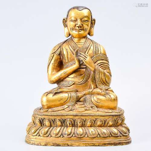 A Fine Gilt Bronze Figure Of Buddha