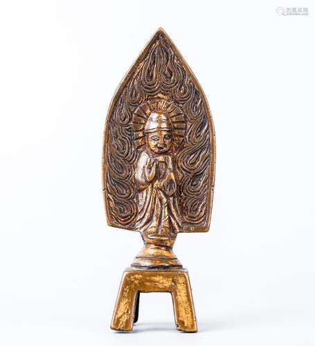 A Chinese Tibetan Bronze Standing Figure Of Buddha