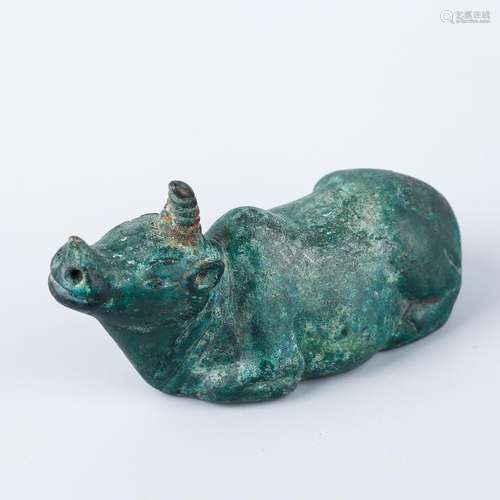 A Chinese Bronze Oxen Paper Weight