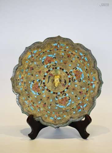 A Tang Period Gilt Bronze Mirror