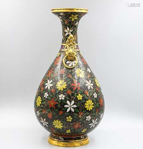 A Fine Cloisonne Enamel 'Flower' Vase