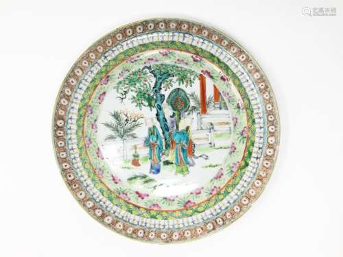 A 19th Famille Rose 'Figure' Dish