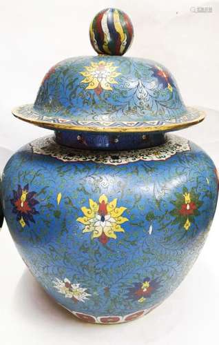 A Fine Cloisonne Enamel 'Lotus' Jar And Cover