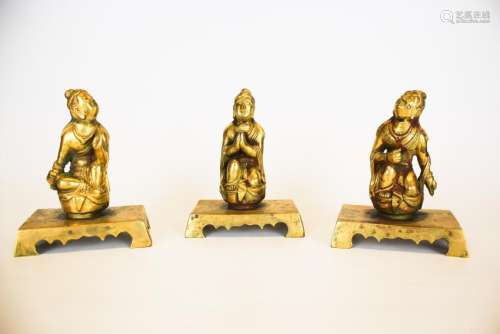 Three Silver Bronze Figures
