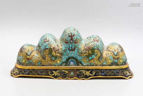 A Cloisonne Enamel Mountain-Shaped Brush Rest